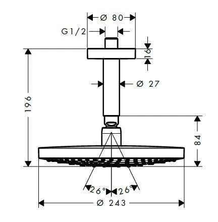 Верхній душ Hansgrohe Raindance Select S ?240 2jet 26469000