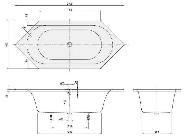 Ванна Villeroy and Boch Loop&Friends UBA205LFO6V-96