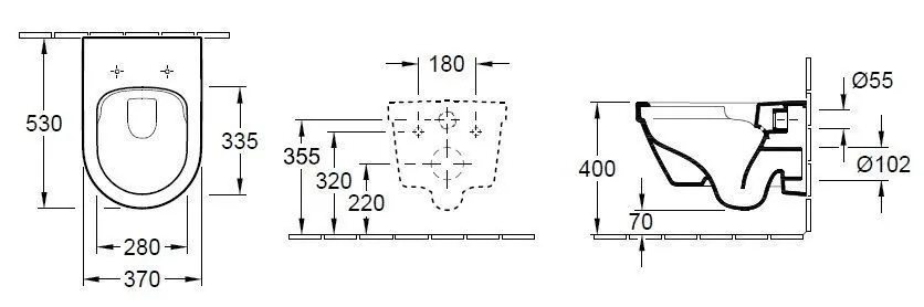 Унитаз подвесной Villeroy and Boch Architectura (без смывного края) 4694R0R1