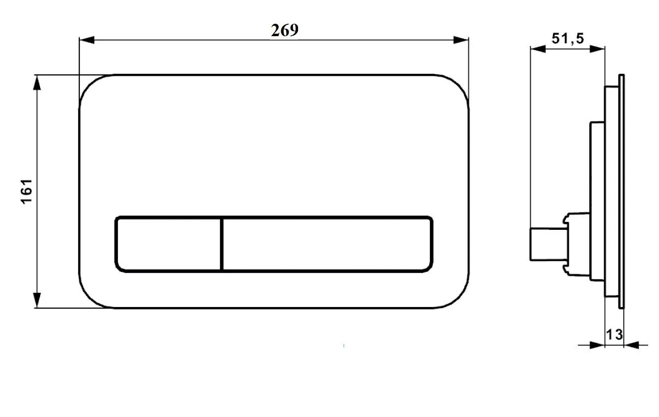 Клавиша смыва воды Villeroy & Boch L200 921843RB