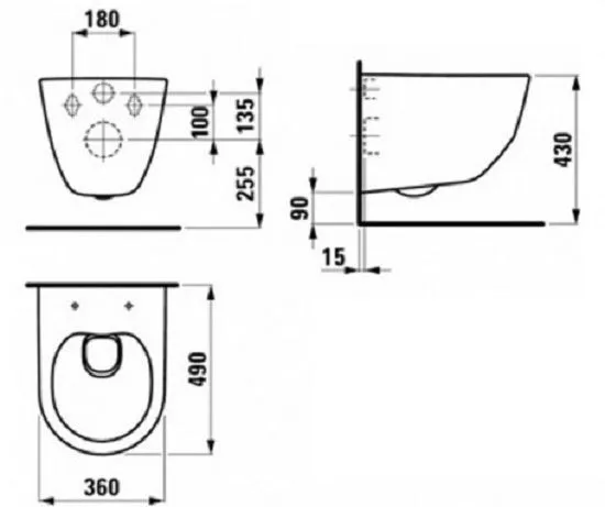 Унитаз подвесной Laufen PRO (безободочный) H8669550000001