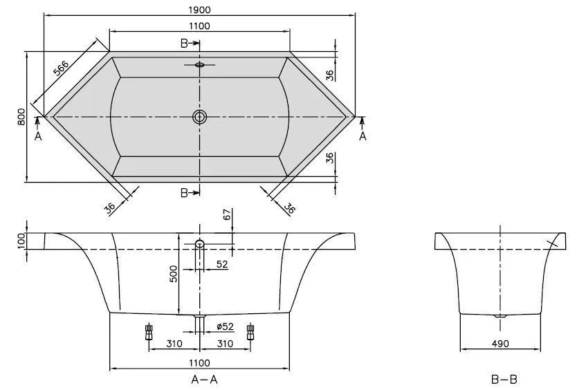 Ванна Villeroy&Boch Squaro UBQ190SQR6V-01