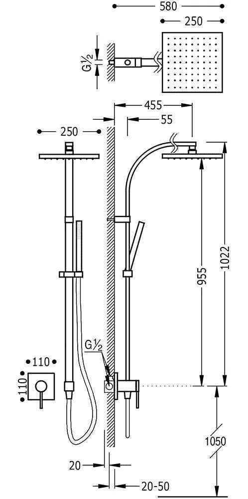 Душевая система Tres Mono-Term 20117704