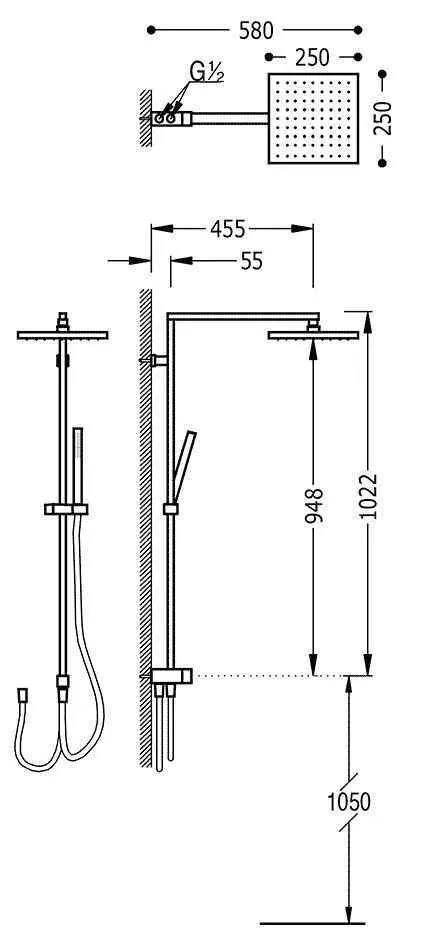 Душевая система Tres Cuadro 107476