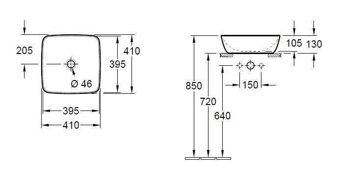 Раковина на столешницу Villeroy and Boch Artis 417841BCW2