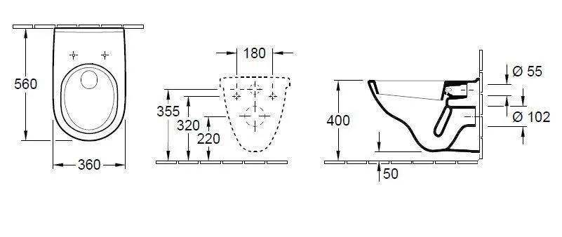 Унитаз подвесной Villeroy and Boch O. Novo 566010T1