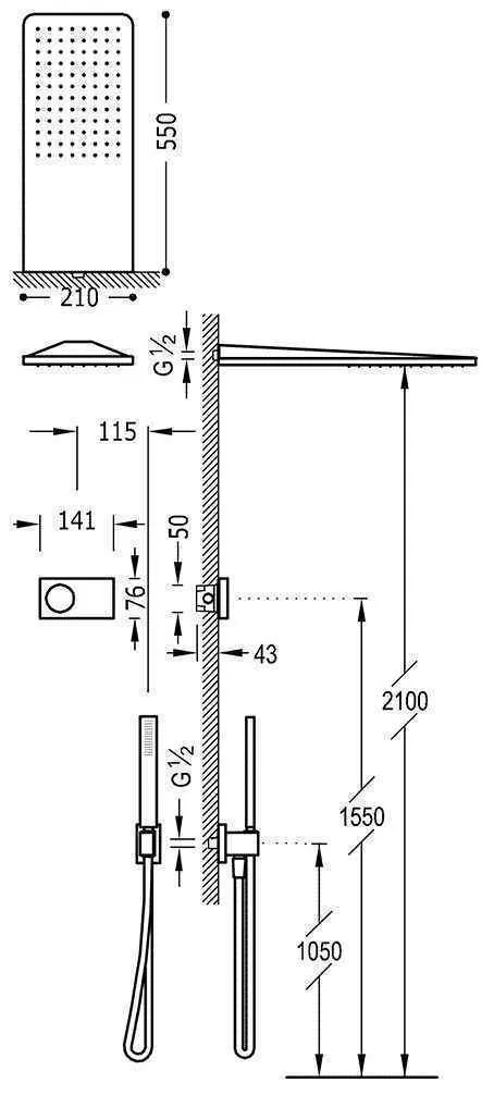 Душова система Tres Study 09286554AC
