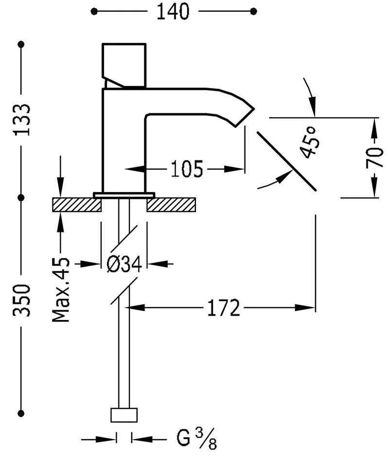 Змішувач для раковини Tres Cuadro 107103