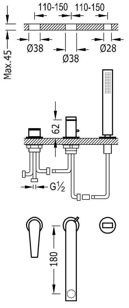 Змішувачі для ванної Tres Class 20516103