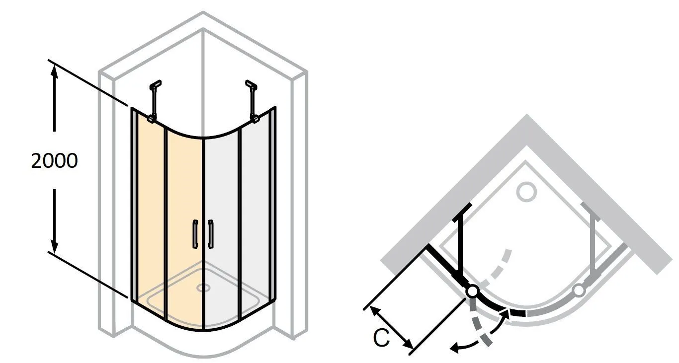 Розпашні душові двері Huppe Classics 2 C24004.069.321