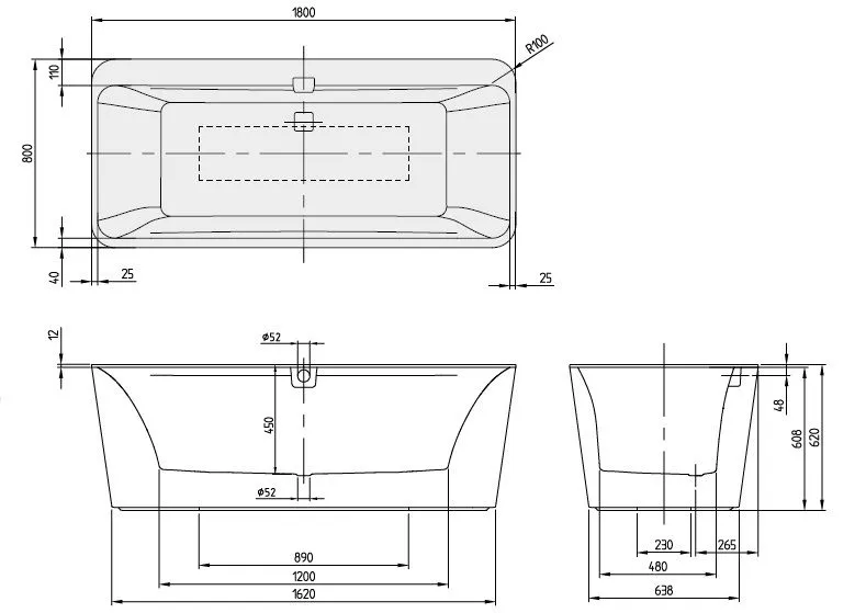 Ванна Villeroy&Boch Squaro Edge 12 UBQ180SQE7PDT1V-96