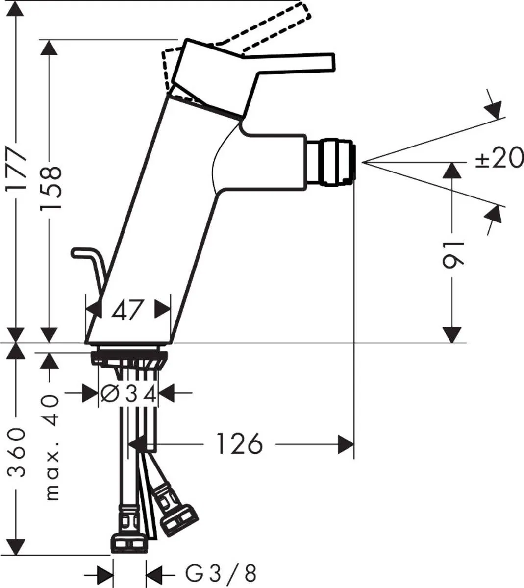 Смеситель для биде  Hansgrohe Talis S 32240000