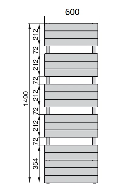 Рушникосушка Zehnder Nova Spa NOU-150-060