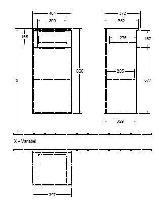 Шкаф боковой для ванной комнаты Villeroy&Boch Venticello A95001VG