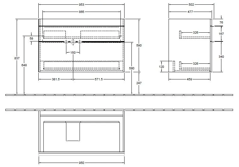 Тумба для умывальника Venticello Villeroy and Boch A92701VG
