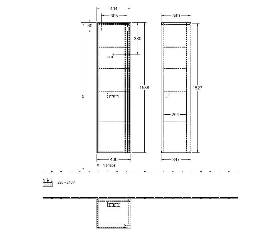 Пенал для ванной комнаты Collaro Villeroy and Boch C036LDVG