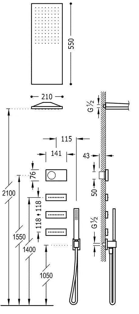 Душевая система Tres Shower Technology 9286314