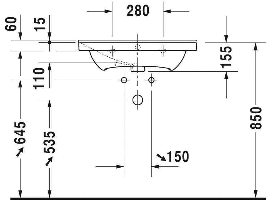 Умивальник Duravit P3 Comforts 2332650030