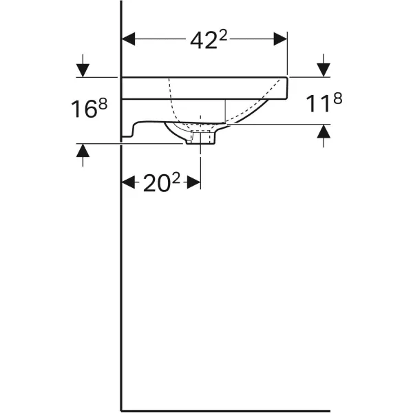 Умывальник подвесной Geberit Acanto 500.633.01.2