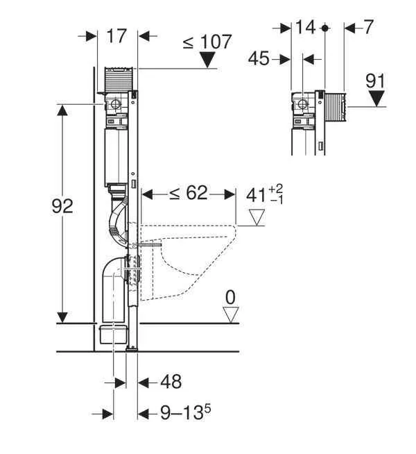 Інсталяція для унітазу Geberit Duofix Omega 111.030.00.1