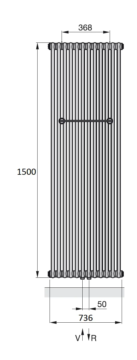 Рушникосушка Zehnder Charleston Bar Полотенцесушитель Zehnder Charleston Bar CPV 2150-16