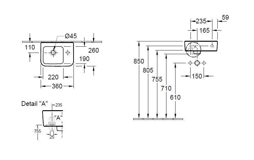 Подвесной умывальник Villeroy and Boch Architectura 437337R1