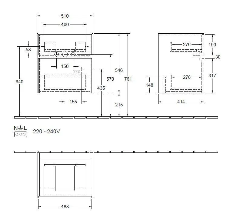 Тумба для умывальника Collaro Villeroy and Boch C007L0VG