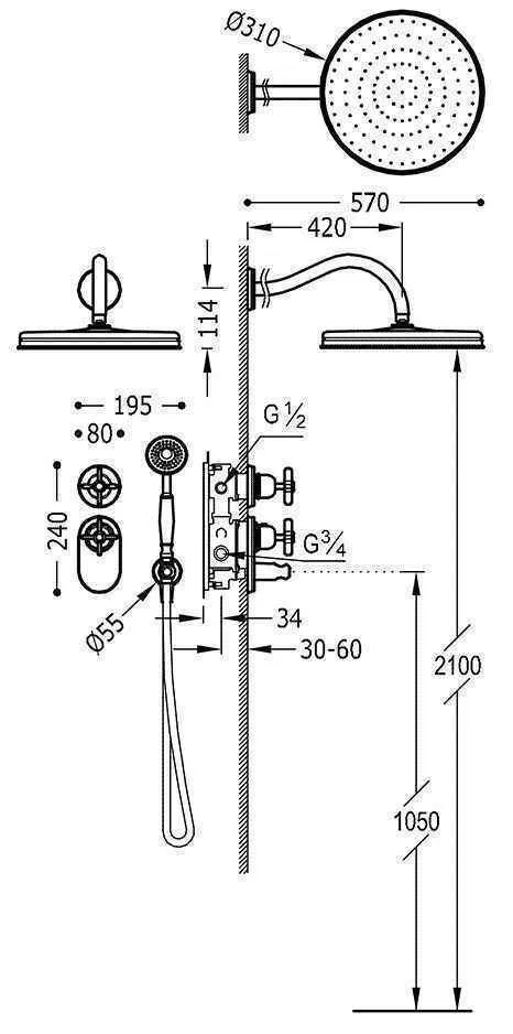 Душова система Tres Clasic 24235202OR