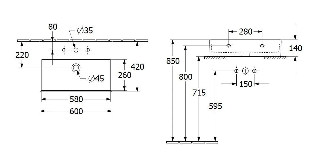 Раковина на столешницу Villeroy and Boch Memento 2.0 4A226Li4