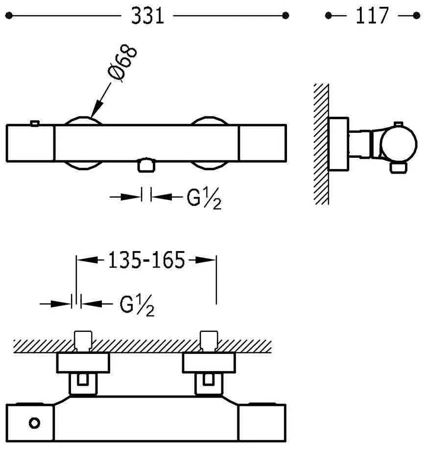 Набор: Смеситель-термостат и душевой набор Tres Max 06116209