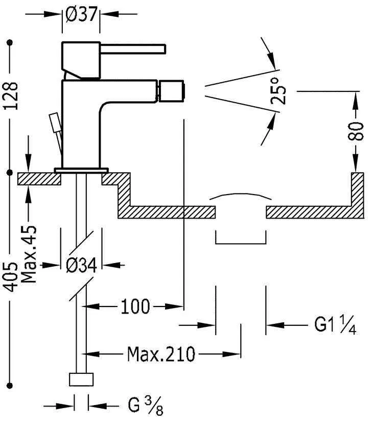 Змішувач для біде Tres Max 06222001D