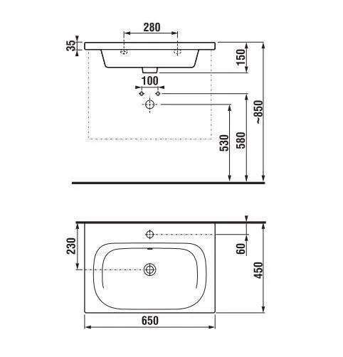 Тумба с умывальником Jika Mio H812714H7154500