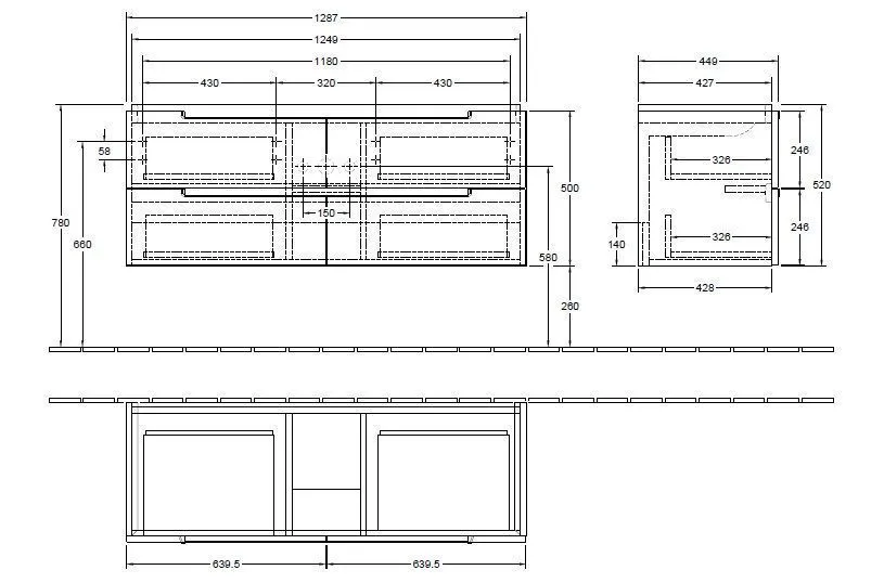 Тумба для умывальника Subway 2.0 Villeroy and Boch A69800FP