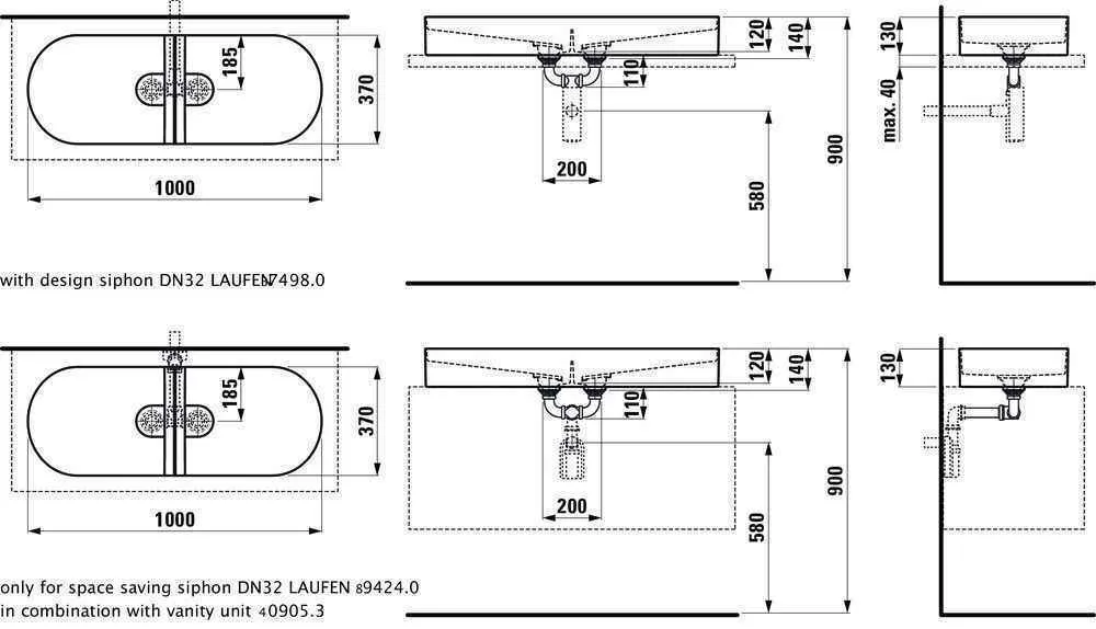 Умивальник підвісний Laufen Sonar H8123487571121
