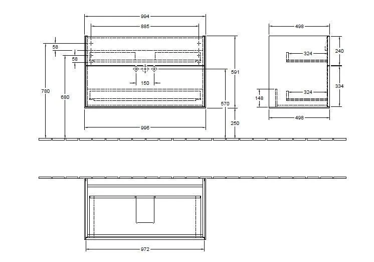 Тумба для умывальника Finion Villeroy and Boch F020 G02000GS