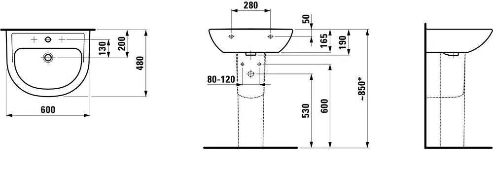 Умывальник Laufen PRO B H8109520001041