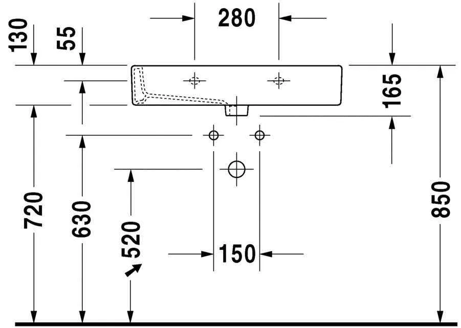 Умивальник на стільницю Duravit Vero 0454700027
