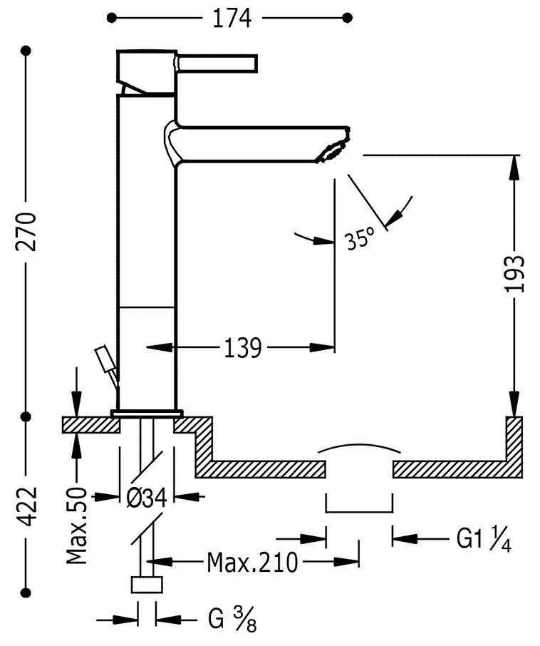 Змішувачі для раковини Tres Alplus 20321701D