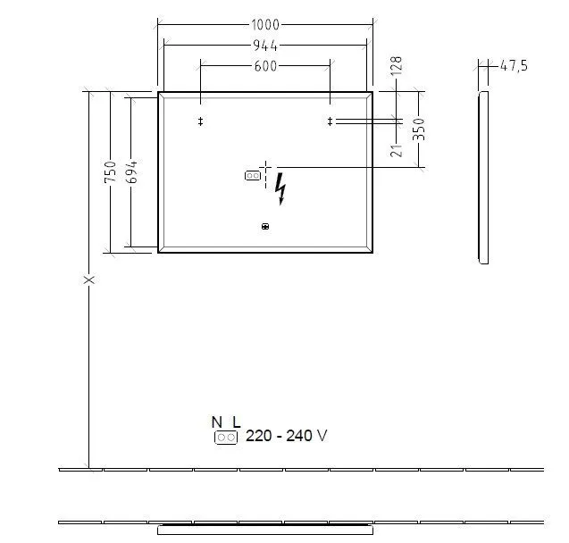 Зеркало с подсветкой Subway 3.0 Villeroy & Boch A4631000