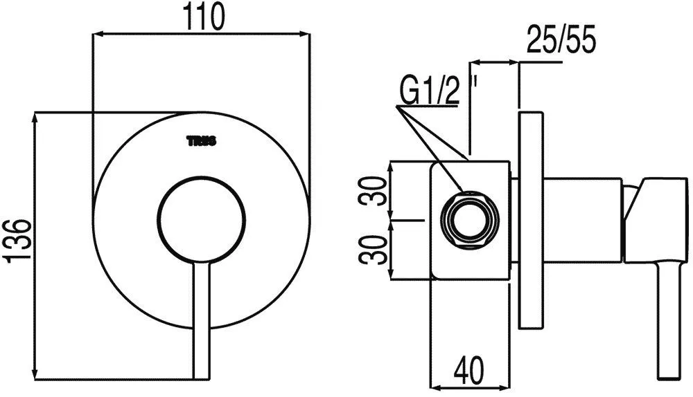 Смеситель для душа Tres Alplus