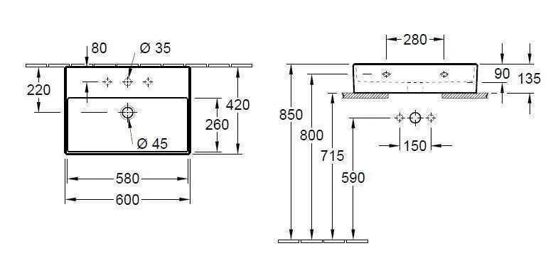 Раковина на стільницю Villeroy and Boch Memento 2.0 4A226LR1