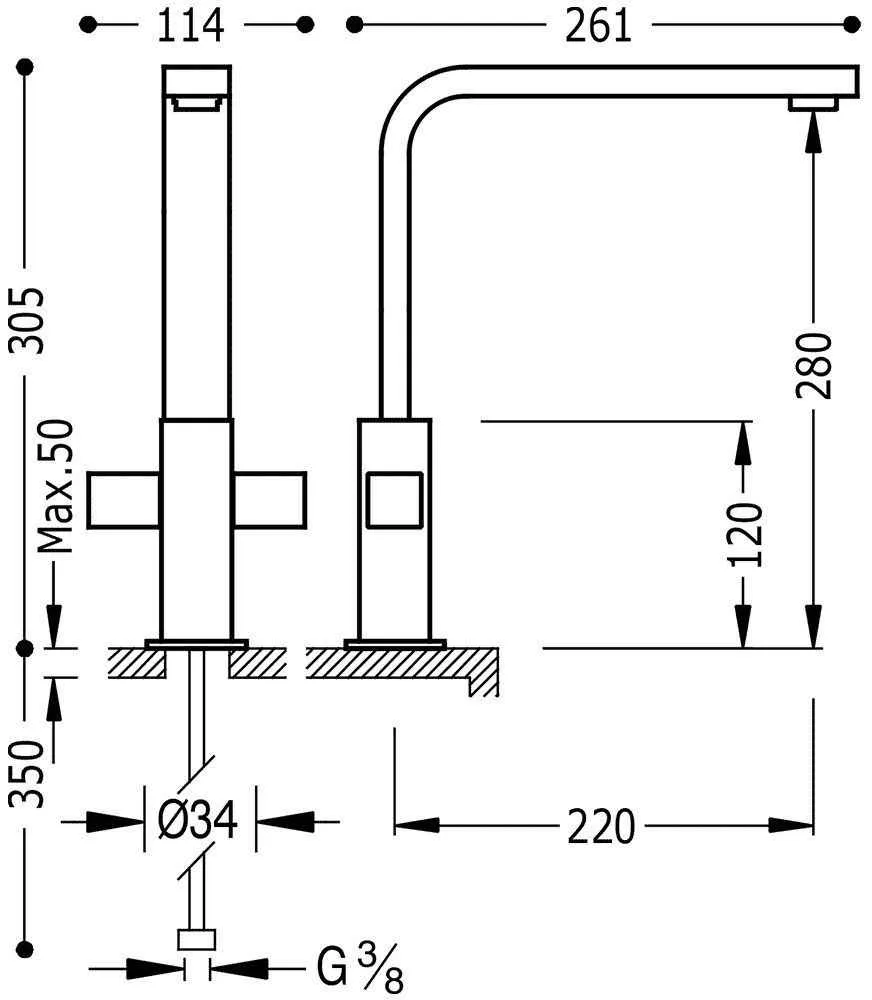 Змішувачі для раковини Tres Cuadro 108496