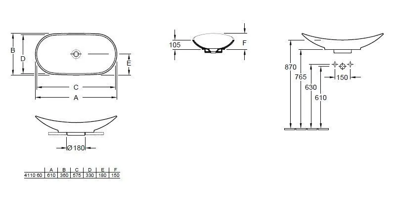 Раковина на столешницу Villeroy and Boch My Nature 411060R1