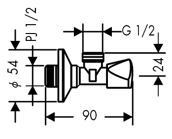 Вентиль угловой Hansgrohe 13903000