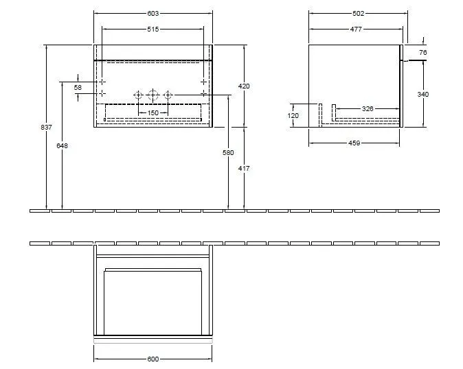 Тумба для умывальника Venticello Villeroy and Boch A93301VG