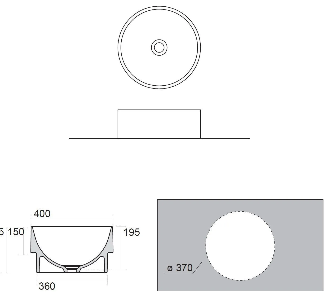 Раковина в столешницу DP AXA 8430007