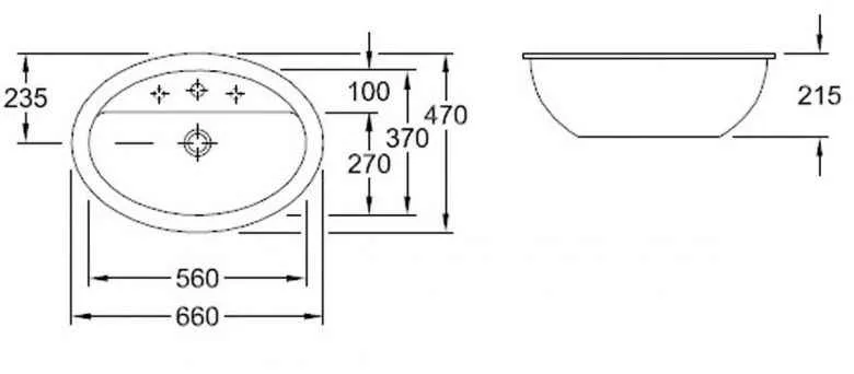 Раковина під стільницю Villeroy and Boch Loop & Friend 560Х370