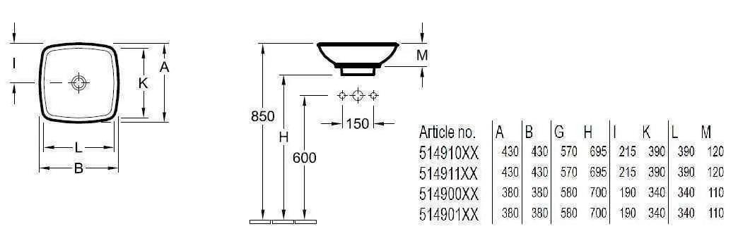 Умивальник на стільницю Villeroy & Boch Loop & Friends 51490001