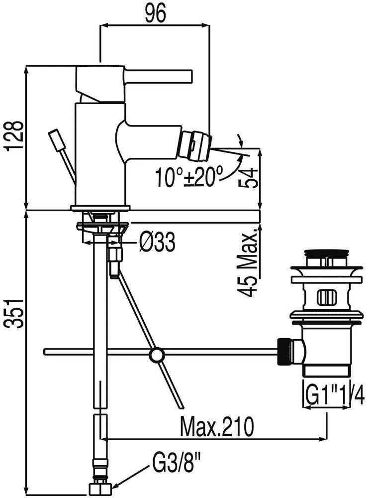 Змішувачі для біде Tres Alplus 20312003D