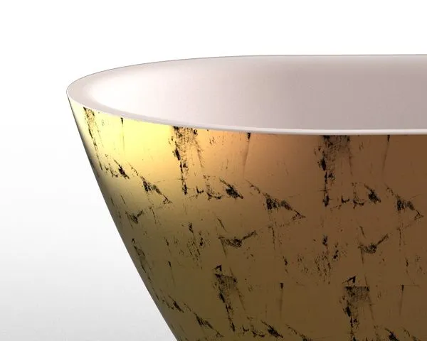 Пристінна ванна Knief Tidy tidy 0100-242 Белый матовый / Сусальное золото